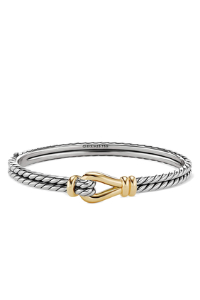 11MM THOROUGHBRED LOOP BRACELET SIL/18K:Silver and gold:S